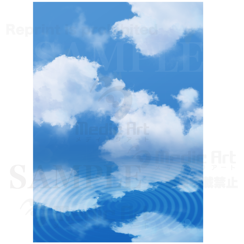 水面に映る青空と雲