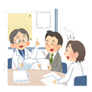 Health workers during having conference