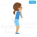 A girl who appeals a pain in her ear.