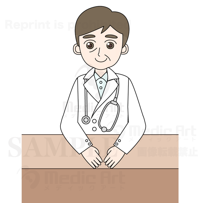 A doctor sitting in front of a desk