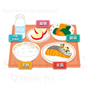 Balanced meal2(The stable food, main dish, side dish)+(Milk, daily product, flutes)