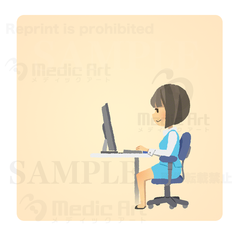 Ideal posture of the PC work