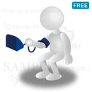 3D white human being who is measuring blood pressure.