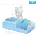 3D white human being who gets up at regular time.