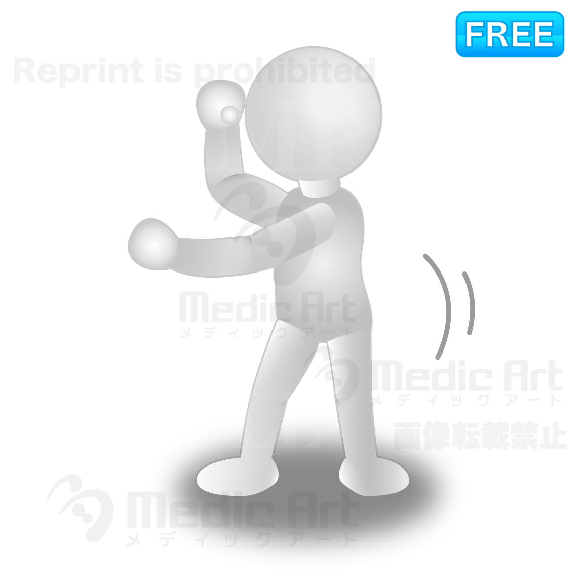 体操をしている3D白人間