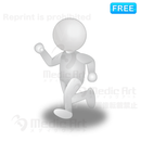 3D white human being who is walking. 