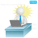 3D white human being who cope with his job speedily. 