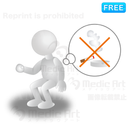 3D white human being who decided to quit smoking. 