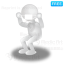 3D white human being who is wearing a mask.