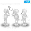 体の不調があちこちにある3D白人間