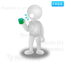 3D white human being who gargles. 