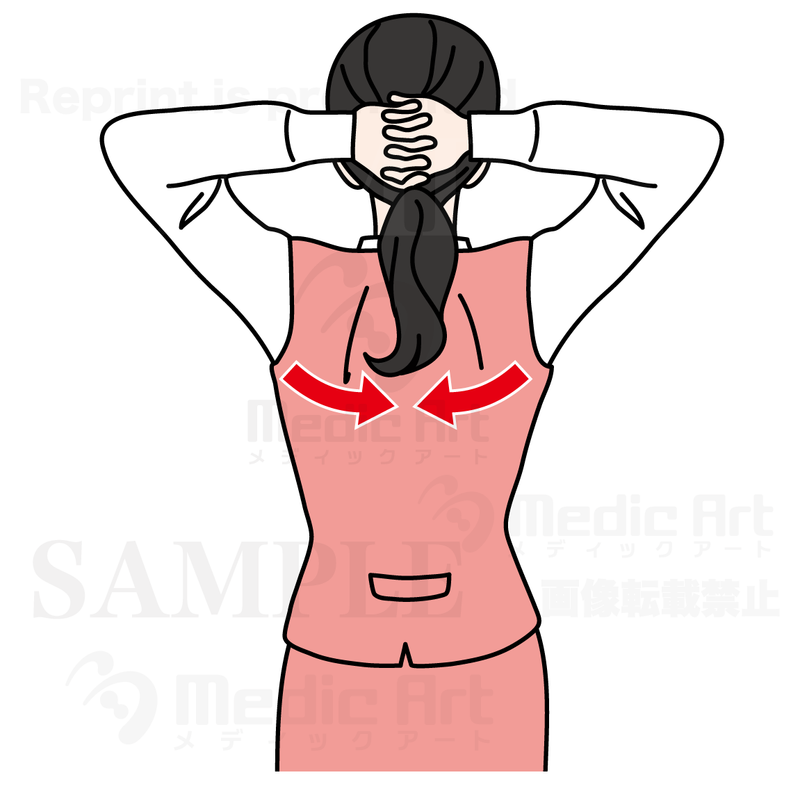Easy exercise at your office2(stretch of standing up and expand the chest)