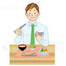 バランスのとれた食事をしている男性