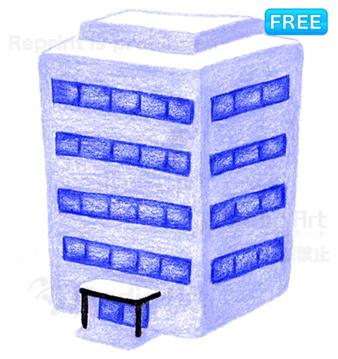 手描き風のオフィスビル