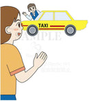 A woman waiting for a taxi