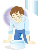 A man who are vomiting