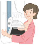 乳がん検診でマンモグラフィーを受けている女性