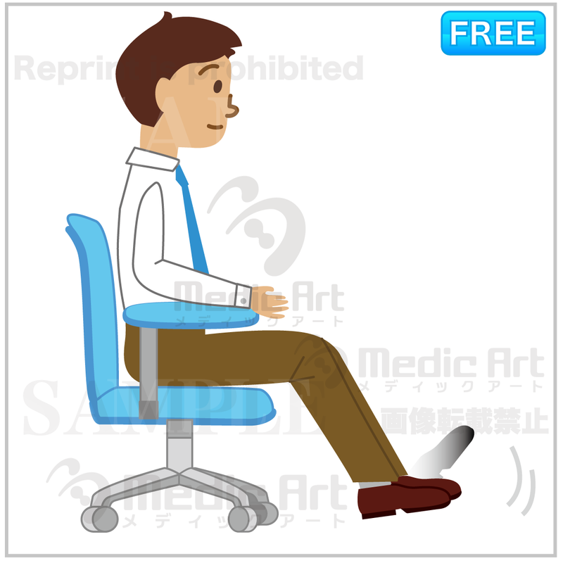 職場でできる簡単体操3（椅子に座って、ストレッチ：足首曲げ伸ばし編）