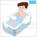 A woman who is taking a bath and refreshing./F1