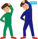 ラジオ体操をしている夫婦