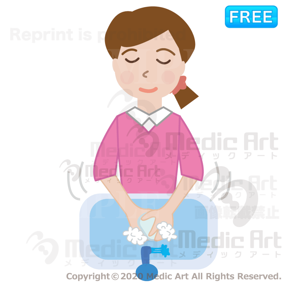 手を念入りに洗う女性