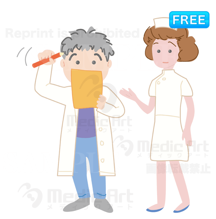 カルテを見る医師