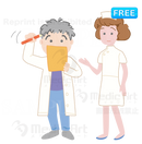  A doctor who is watching medical record which are carried by a nurse 