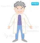 楽なポーズを取って、深呼吸をする医師