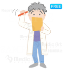 A doctor who is thinking as he is watching the note. /F2