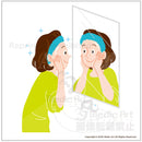 お肌の手入れ中の女性