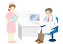 A doctor and nurse in the consulting room