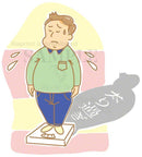 A man who are suffering from overweight