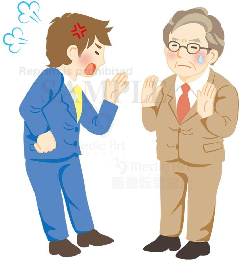 上司に怒りをぶつける若手サラリーマン