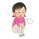 The girl who is giving a sigh