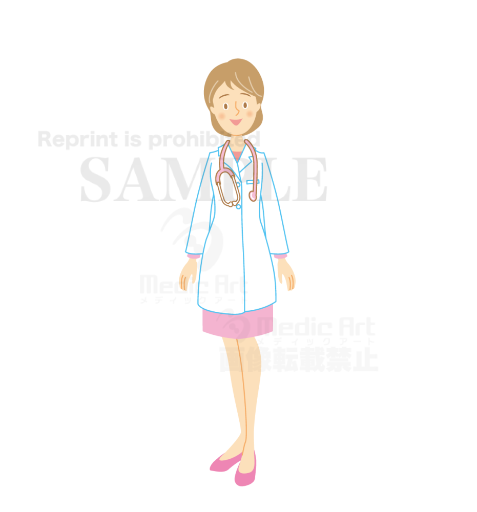 患者さんを出迎える女医