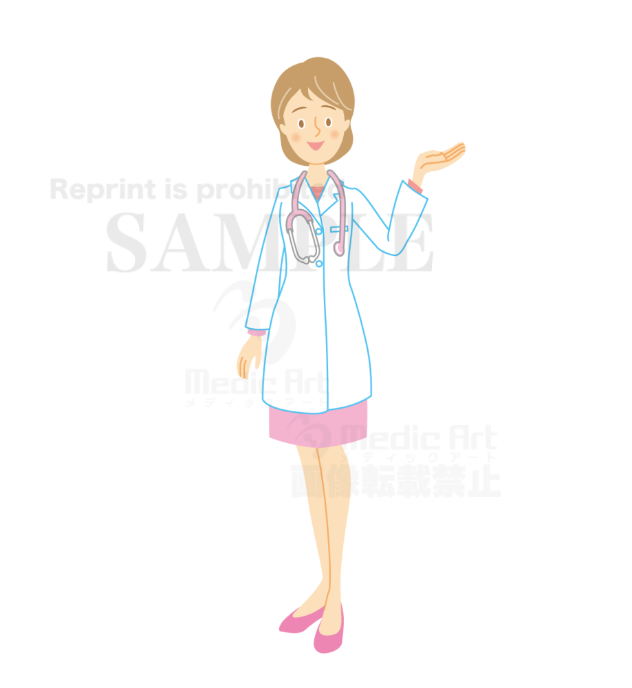 患者さんを誘導する女医