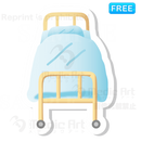 Lovely buttun icon of the hospital bed /F2− The bed of a sickroom after Futon was exchanged−