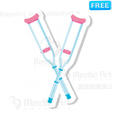 Lovely buttun icon of cruch made by aluminum. /F2− It is indesipanble for broken bone.−