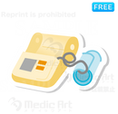 Lovely buttun icon of upper arm-type sphygmomanometer/F2