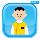 Lovely button icon of skiagrapher