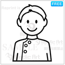 臨床検査技師の白黒のアイコン