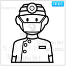 歯科医の白黒のアイコン