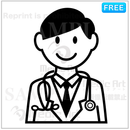Monocro icon of doctor