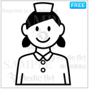 看護師の白黒のアイコン