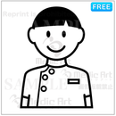 放射線技師の白黒のアイコン