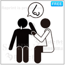 鼻を医師に診てもらっている人