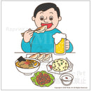 暴飲暴食をしている男性2