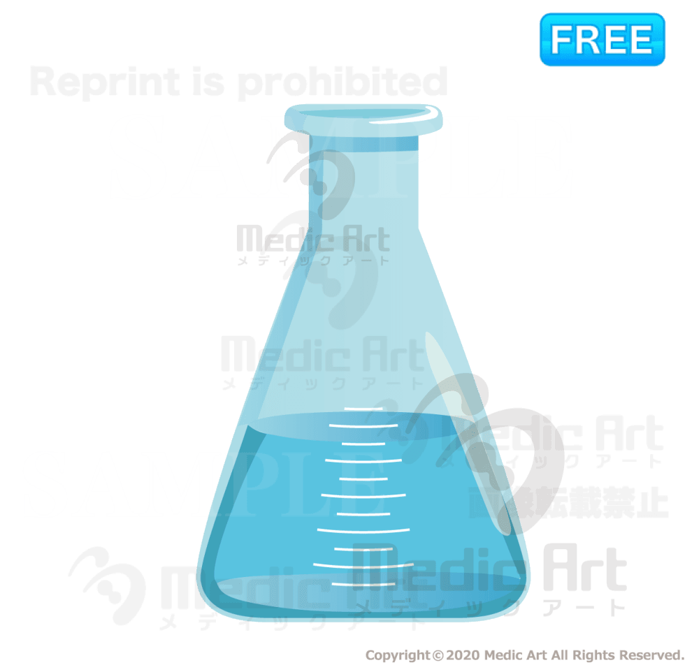 底が広がって安定感のある三角フラスコ