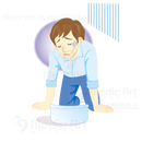 A man who are vomiting