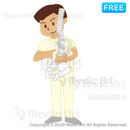 【無料_接骨・整体のイラスト】人体模型を用いて問診・説明中ー わかりやすく、原因、対策を説明してくれる先生 ー